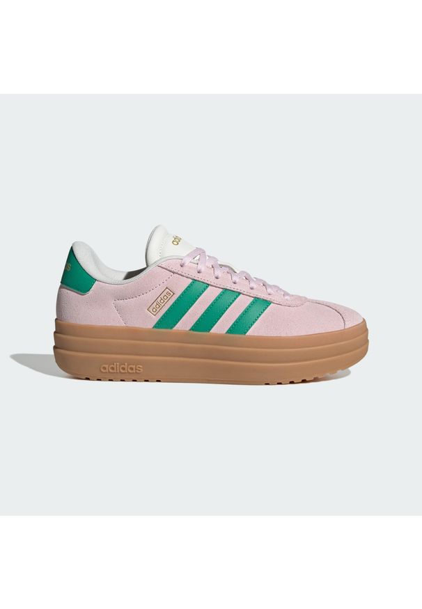 Adidas - Buty VL Court Bold. Kolor: wielokolorowy, biały, różowy, zielony. Obcas: na platformie. Sport: turystyka piesza