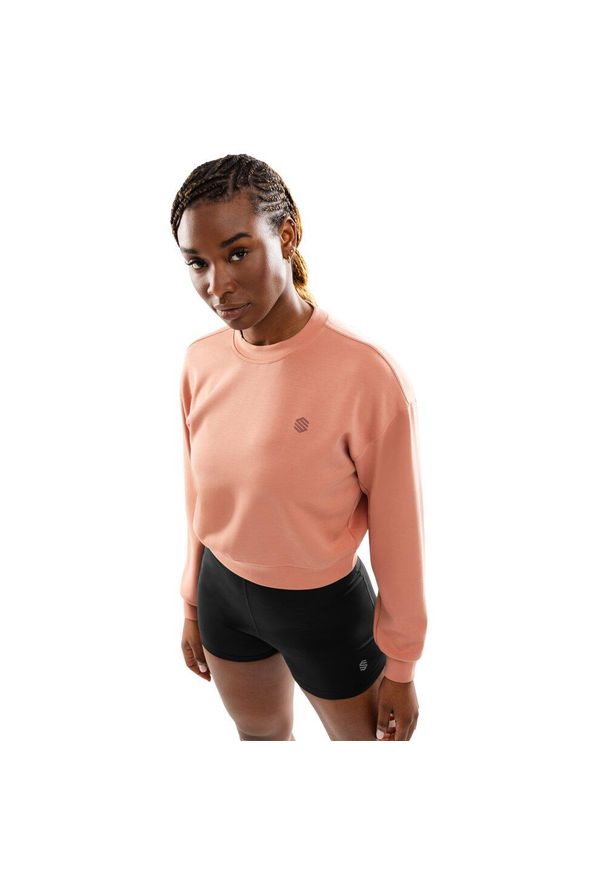 SIROKO - Bluza treningowa crop top dla kobiet Fitness Siroko Pinnacle. Kolor: różowy, pomarańczowy, wielokolorowy. Materiał: materiał. Sport: fitness