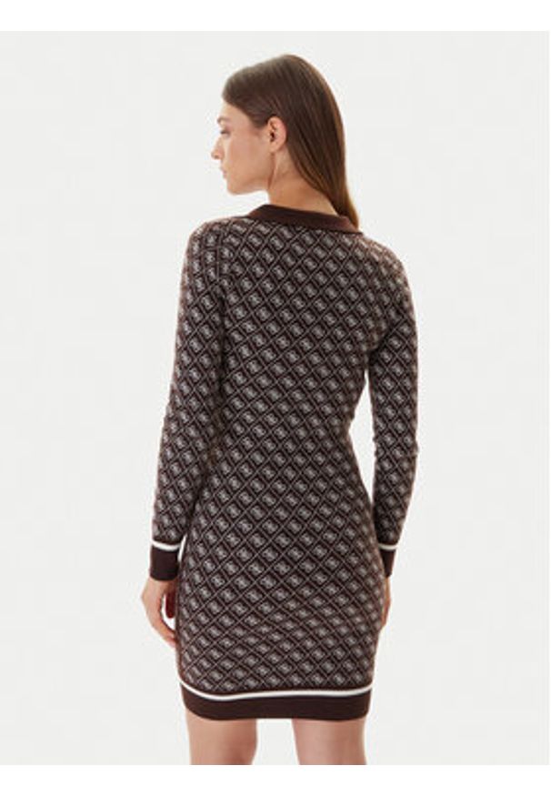 Guess Sukienka dzianinowa W5BK25 Z3JD2 Brązowy Slim Fit. Kolor: brązowy. Materiał: syntetyk