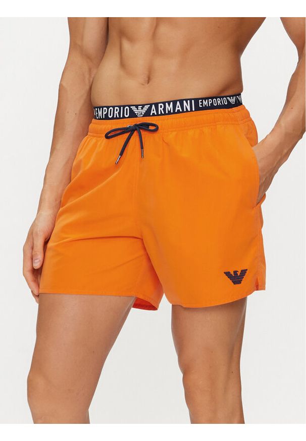 Emporio Armani Underwear Szorty kąpielowe 211740 4R432 00262 Pomarańczowy Regular Fit. Kolor: pomarańczowy. Materiał: syntetyk