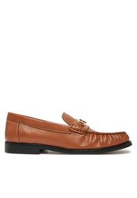 TOMMY HILFIGER - Tommy Hilfiger Mokasyny Soft Leather Horsebit Loafer FW0FW08414 Pomarańczowy. Kolor: pomarańczowy. Materiał: skóra #1