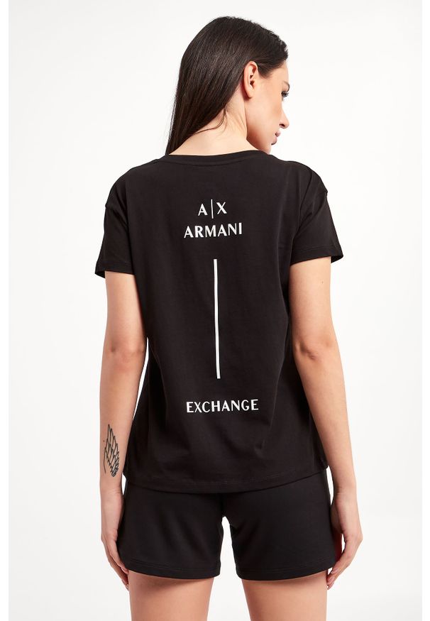 Armani Exchange - T-shirt ARMANI EXCHANGE. Materiał: bawełna. Długość rękawa: krótki rękaw. Długość: krótkie. Wzór: nadruk