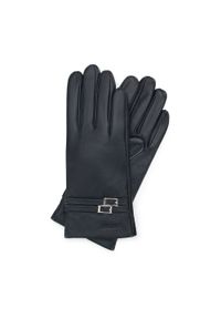 Wittchen - Damskie rękawiczki skórzane z klamerkami czarne. Kolor: czarny. Materiał: skóra. Styl: elegancki #1