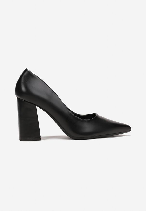Born2be - Czarne Czółenka na Słupku Dhavu. Kolor: czarny. Obcas: na słupku. Styl: elegancki