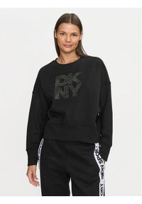 DKNY Sport Bluza DP4T9968 Czarny Loose Fit. Kolor: czarny. Materiał: bawełna. Styl: sportowy