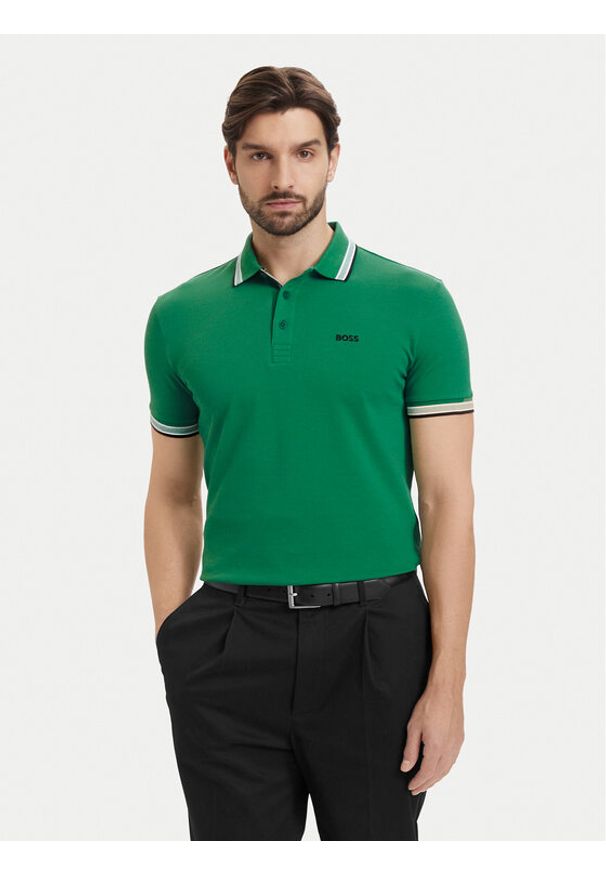 BOSS Polo Paddy 50469055 Zielony Regular Fit. Typ kołnierza: polo. Kolor: zielony. Materiał: bawełna
