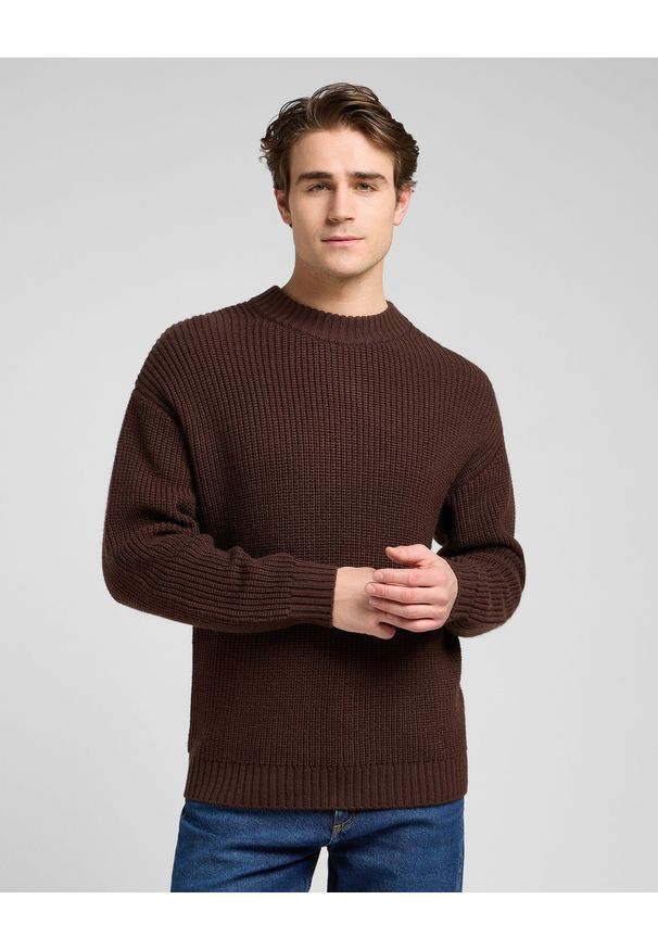 Lee - MESKI SWETER LEE CHUNKY CREW NECK ARABICA 112370541