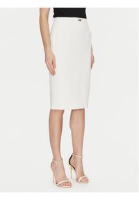 Elisabetta Franchi Spódnica ołówkowa GO-099-51E2-V260 Biały Regular Fit. Kolor: biały. Materiał: syntetyk