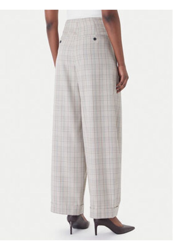 BOSS Spodnie materiałowe Telda1 50553949 Beżowy Oversize. Kolor: beżowy. Materiał: wełna