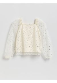 Reserved - Tiulowa bluzka - złamana biel. Materiał: tiul #1