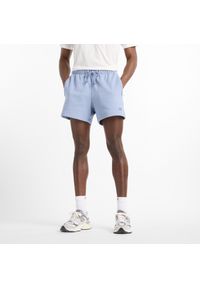 Spodenki męskie New Balance MS41511DUS – niebieskie. Kolor: niebieski. Materiał: bawełna, dresówka #1