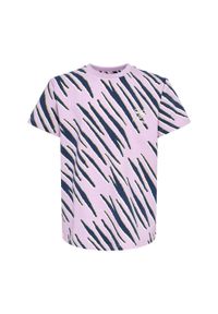 T-shirt dziewczęcy Hummel Rushy AOP. Kolor: fioletowy, różowy, wielokolorowy. Długość rękawa: krótki rękaw. Długość: krótkie. Sport: joga i pilates