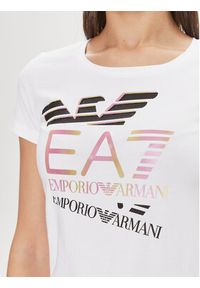 EA7 Emporio Armani T-Shirt 3DTT30 TJFKZ 1100 Biały Slim Fit. Kolor: biały. Materiał: bawełna