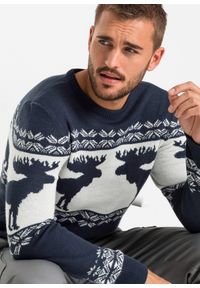 bonprix - Sweter w norweski wzór. Kolor: niebieski #2