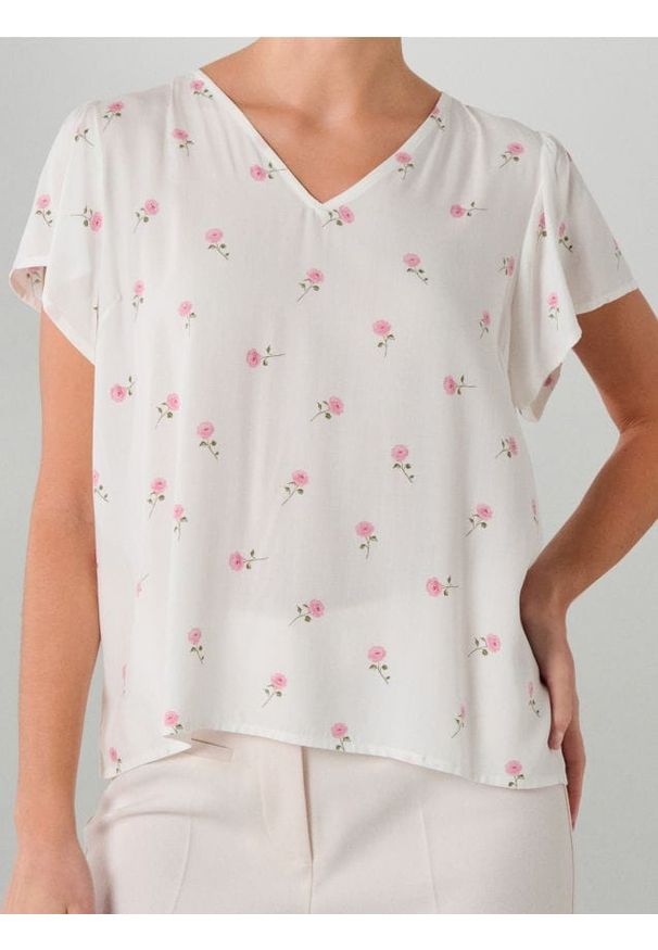 Sinsay - Wiskozowa bluzka - wielobarwny. Materiał: wiskoza