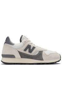 Buty New Balance M475VTA - beżowe. Okazja: na co dzień. Kolor: beżowy. Materiał: zamsz, materiał. Szerokość cholewki: normalna #1