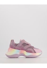 Venezia - RÓŻOWE SNEAKERSY 106022 LILAC. Kolor: różowy. Materiał: materiał, skóra, syntetyk, zamsz. Obcas: na obcasie. Wysokość obcasa: średni