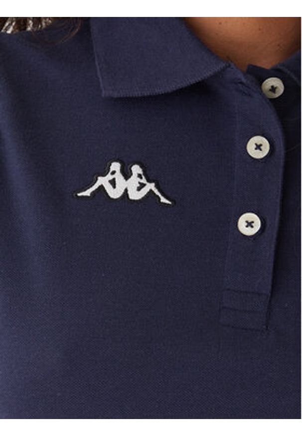 Kappa Polo Logo Tennis 302LR20 Granatowy Slim Fit. Typ kołnierza: polo. Kolor: niebieski. Materiał: syntetyk
