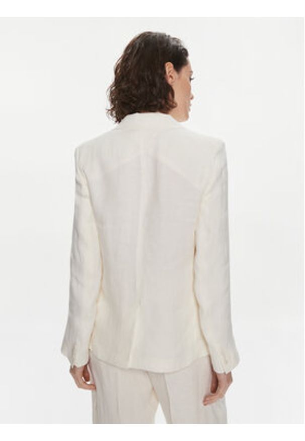 Weekend Max Mara Marynarka Nalut 2415041032 Biały Regular Fit. Kolor: biały. Materiał: len