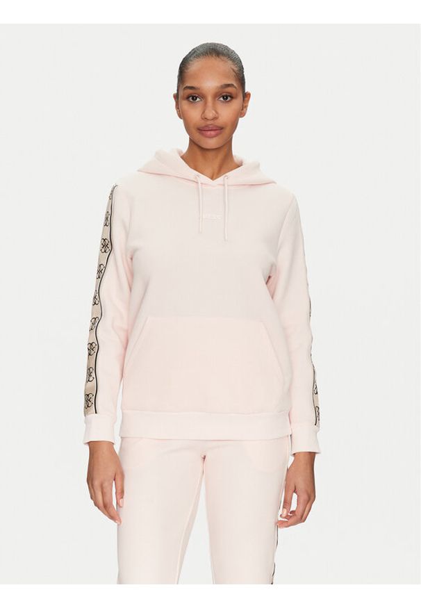 Guess Bluza V4YQ11 KB3P2 Różowy Regular Fit. Kolor: różowy. Materiał: syntetyk, bawełna