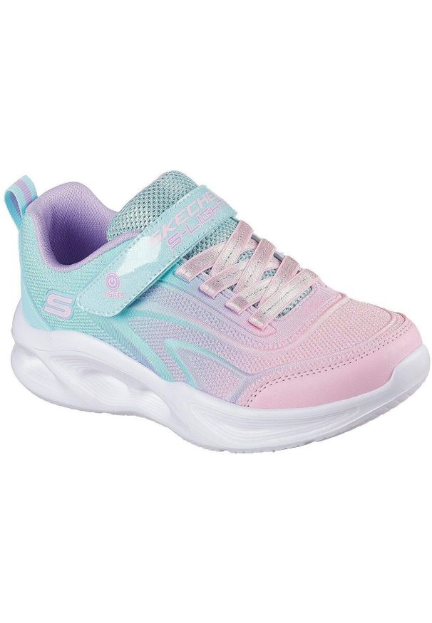 Adidasy Skechers S Lights-skechers Sola Glow-, Dzieci. Okazja: na uczelnię. Kolor: niebieski. Materiał: materiał. Model: Skechers Sport. Sport: joga i pilates
