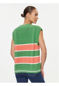 Tommy Jeans Sweter DW0DW15855 Zielony Regular Fit. Kolor: zielony. Materiał: bawełna