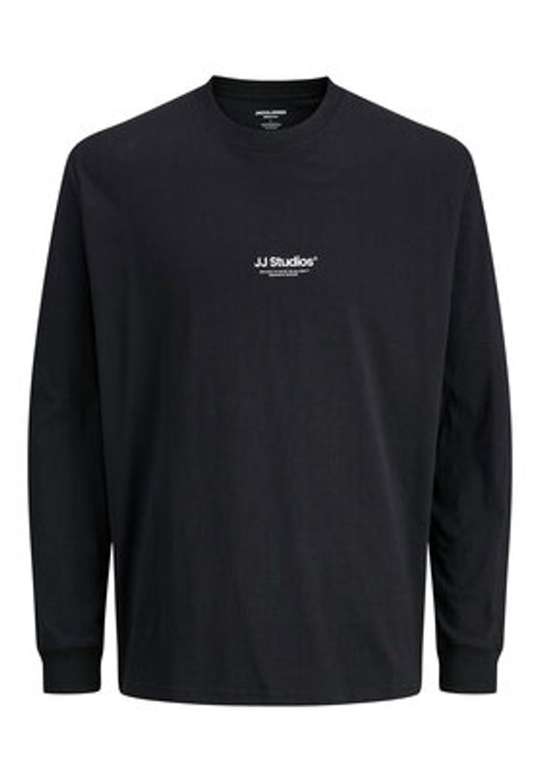 Jack & Jones - Jack&Jones Longsleeve Soho 12278788 Czarny Relaxed Fit. Kolor: czarny. Materiał: bawełna. Długość rękawa: długi rękaw