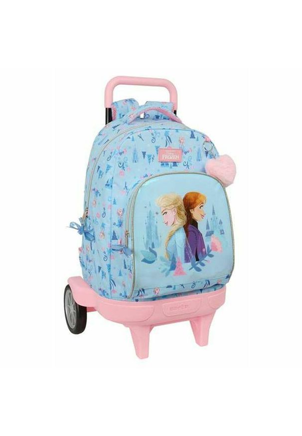 DISNEY FROZEN - Torba szkolna z kółkami Frozen Ice magic Niebieski. Kolor: niebieski. Wzór: motyw z bajki