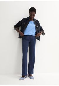 bonprix - Koszulka z domieszką jedwabiu. Kolor: niebieski. Materiał: jedwab. Styl: elegancki, klasyczny #3