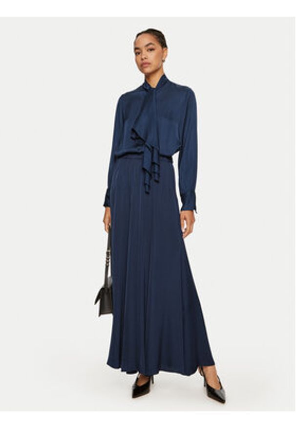 ViCOLO Spódnica maxi TS0191 Granatowy Regular Fit. Kolor: niebieski. Materiał: wiskoza