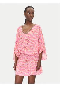 LOLA CASADEMUNT Sukienka letnia LS2516031 Różowy Regular Fit. Kolor: różowy. Materiał: wiskoza. Sezon: lato