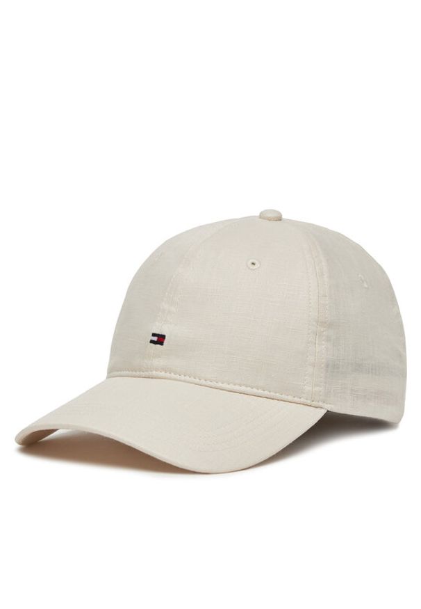 TOMMY HILFIGER - Tommy Hilfiger Czapka z daszkiem Essential Flag Linen Cap AW0AW17130 Écru. Materiał: len, materiał