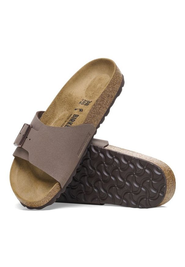 Birkenstock Catalina BS Birko-Flor Klapki damskie. Kolor: brązowy