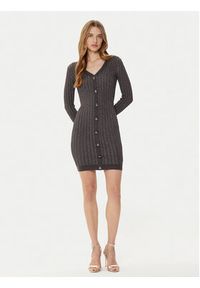 Guess Sukienka dzianinowa W5RK09 Z3KT0 Szary Bodycon Fit. Kolor: szary. Materiał: wiskoza. Typ sukienki: bodycon #3