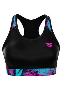 SMMASH - Top fitness damski Smmash Ilumina. Kolor: fioletowy, niebieski, wielokolorowy, czarny. Sport: fitness #1