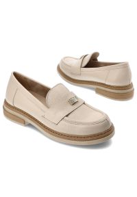 Beżowe Półbuty Armodo Eleganckie Mokasyny Damskie. Okazja: na co dzień, do pracy, na spotkanie biznesowe. Kolor: beżowy. Materiał: skóra. Styl: elegancki #2