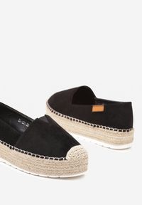 Renee - Czarne Espadryle na Platformie z Plecionki Effico. Okazja: na spacer, na co dzień. Kolor: czarny. Materiał: materiał. Sezon: lato. Obcas: na platformie. Styl: casual, klasyczny, wizytowy