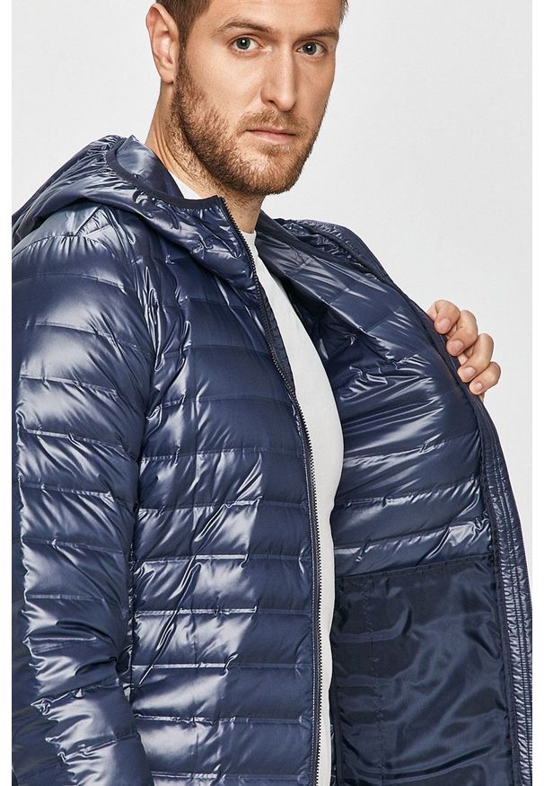 adidas Performance - Kurtka puchowa. Okazja: na co dzień. Kolor: niebieski. Materiał: puch. Styl: casual