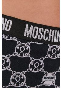 Moschino Underwear - Legginsy. Kolor: srebrny. Materiał: dzianina