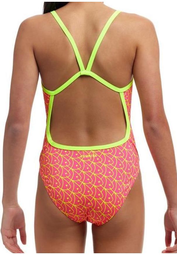 FUNKITA - Strój do pływania dziewczęcy Funkita Swim School - Single Strap. Kolor: różowy