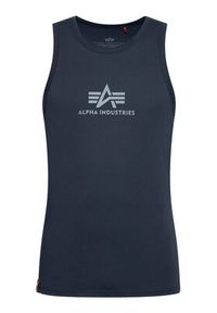 Alpha Industries Tank top Basic 126566 Granatowy Regular Fit. Kolor: niebieski. Materiał: bawełna