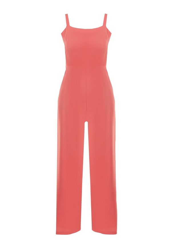 Born2be - Różowy Kombinezon Damyle. Kolor: różowy. Materiał: tkanina. Długość rękawa: na ramiączkach. Długość: długie. Wzór: jednolity, gładki