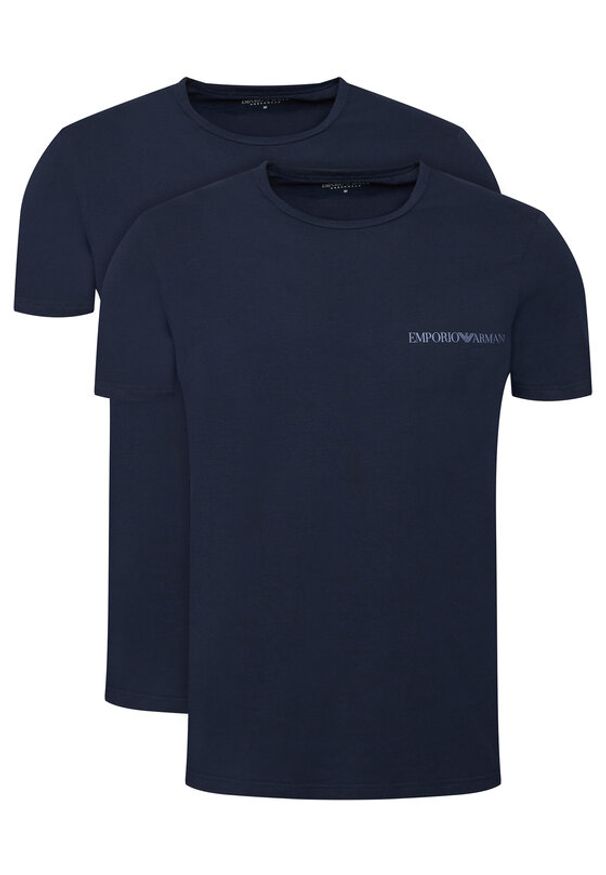 Emporio Armani Underwear Komplet 2 t-shirtów EM000391 AF10779 MB263 Granatowy Regular Fit. Kolor: niebieski. Materiał: bawełna