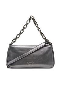 Pinko - PINKO Torebka Half Moon Baguette Mini AI 25-26 PLTT 105069 A2O9 Srebrny. Kolor: srebrny. Materiał: skórzane #10