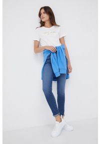 Wrangler jeansy High Rise Skinny Vintage Spring damskie high waist. Stan: podwyższony. Kolor: niebieski. Styl: vintage #3