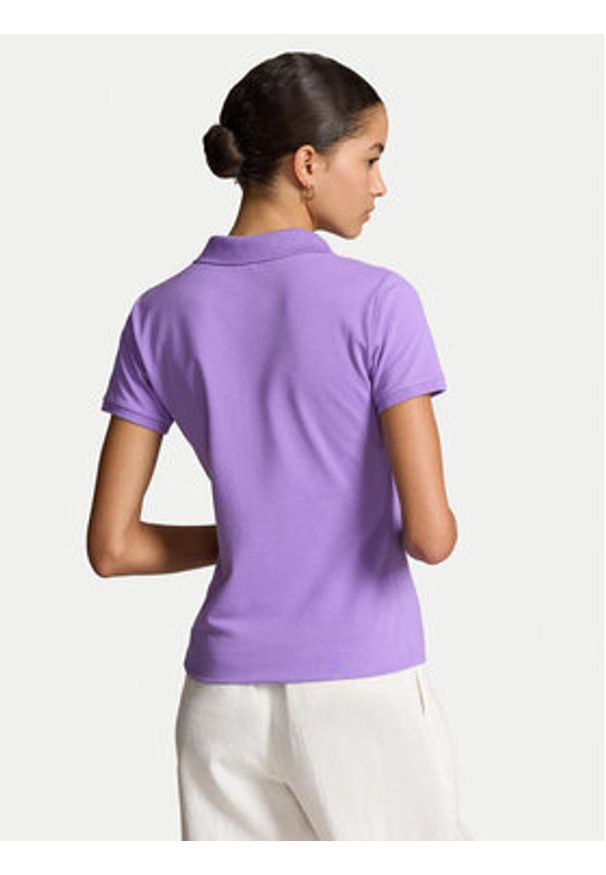 Polo Ralph Lauren Polo 211870245012 Fioletowy Slim Fit. Typ kołnierza: polo. Kolor: fioletowy. Materiał: bawełna