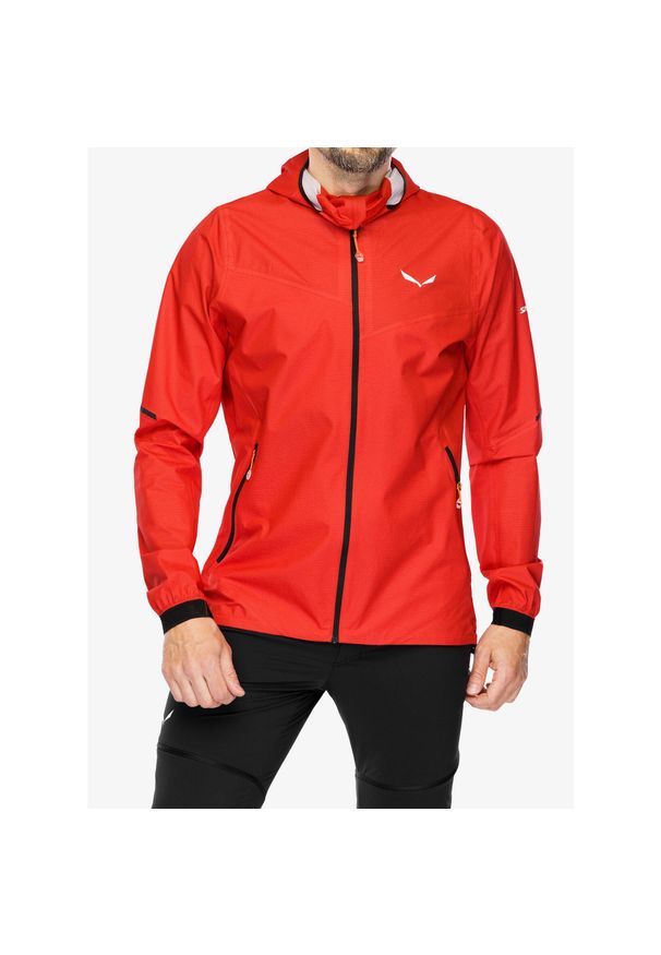 Kurtka z membraną męska Salewa Pedroc PTX 2,5L Light Jacket. Kolor: czerwony. Sport: turystyka piesza
