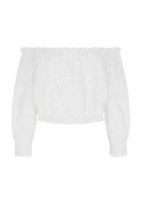 Guess Bluzka Rafa W3GH95 WFDC0 Biały Regular Fit. Kolor: biały. Materiał: bawełna