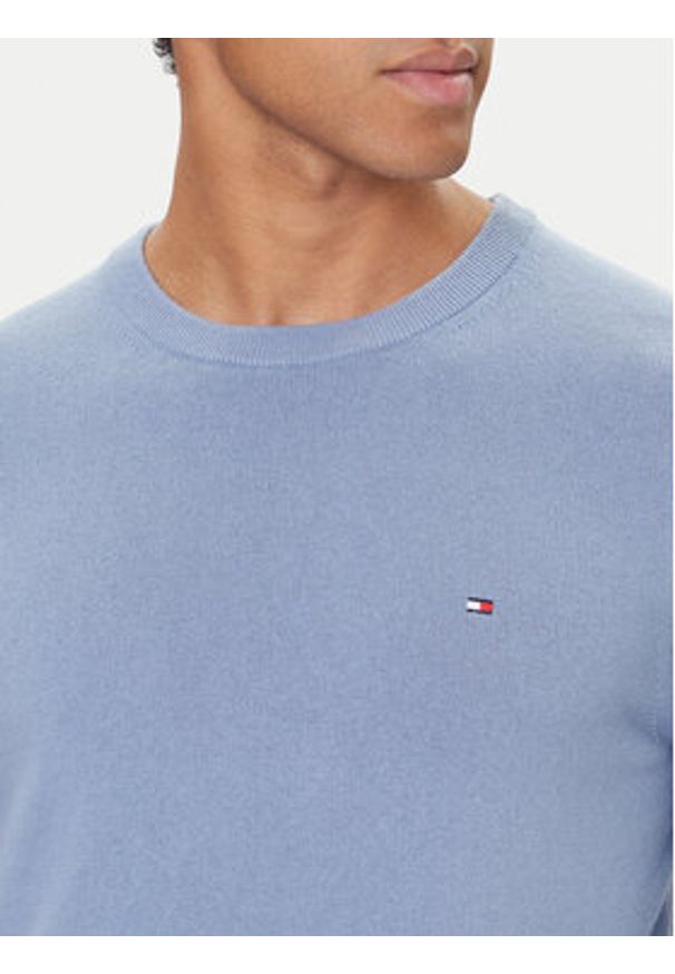 TOMMY HILFIGER - Tommy Hilfiger Sweter Essential Ssnl MW0MW39999 Niebieski Regular Fit. Kolor: niebieski. Materiał: bawełna