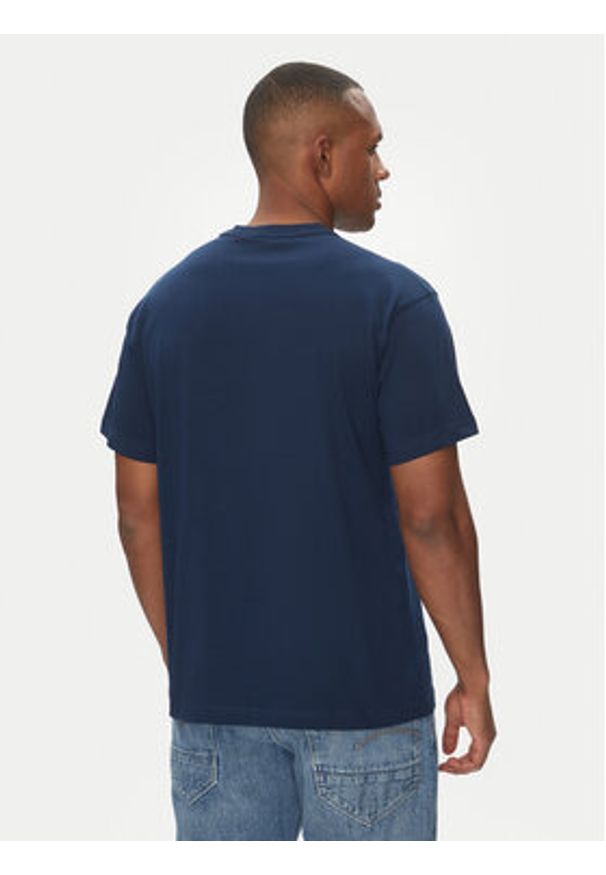 Versace Jeans Couture T-Shirt 78GAHT01 Granatowy Regular Fit. Kolor: niebieski. Materiał: bawełna